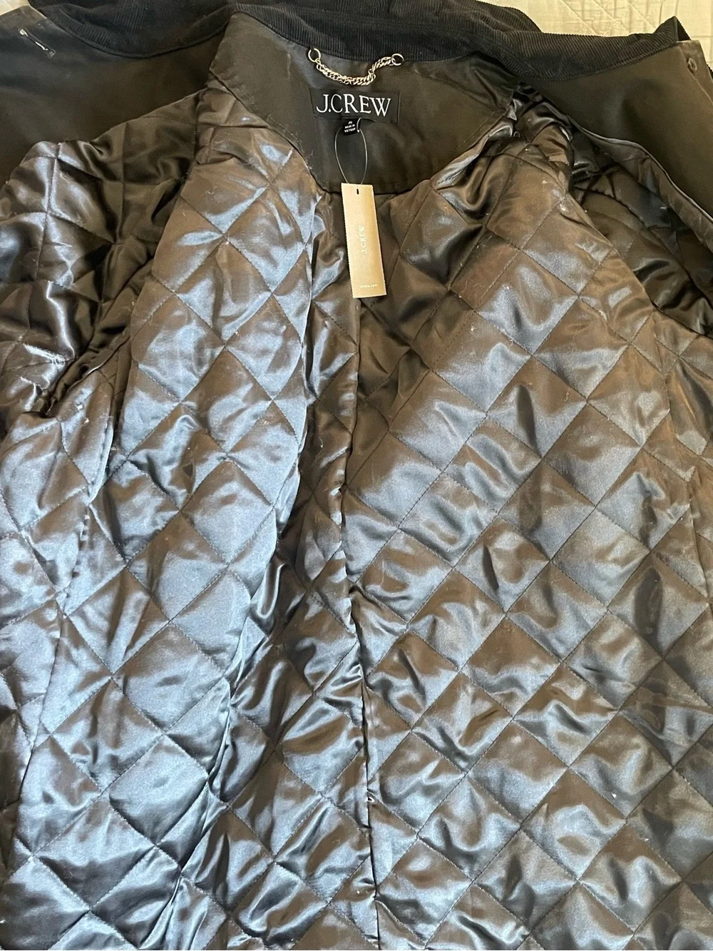 J CREW Coated Barn Jacket Washed Black Gray Combo Size XL $278 CN058